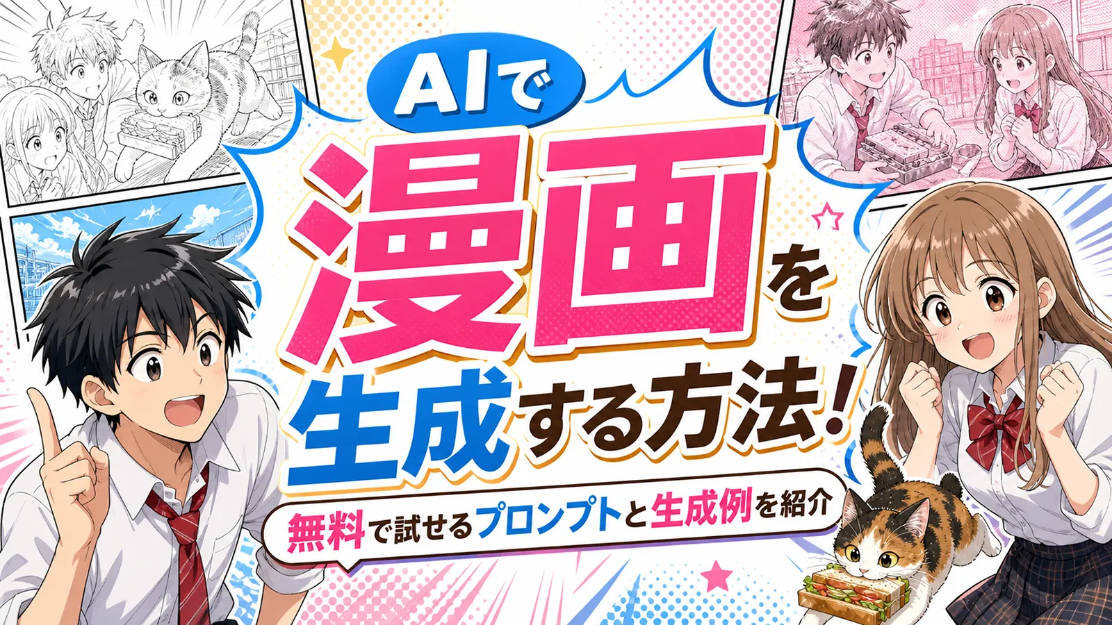 AIで漫画を生成する方法！無料で試せるプロンプトと生成例を紹介